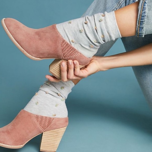 Jeffrey Campbell | Rosale Mule Booties | Blush Suede - Picture 2 of 6